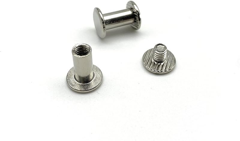 Iron Round Chicago Binding Screw Rivets Concho Screw Button Nail Rivet for DIY Leather Decoration Bookbinding / Nickel…