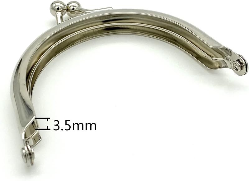 Half-Round Glue-In Kiss-Lock Purse Frame, 3" x 2" (7.5 x 5 cm)