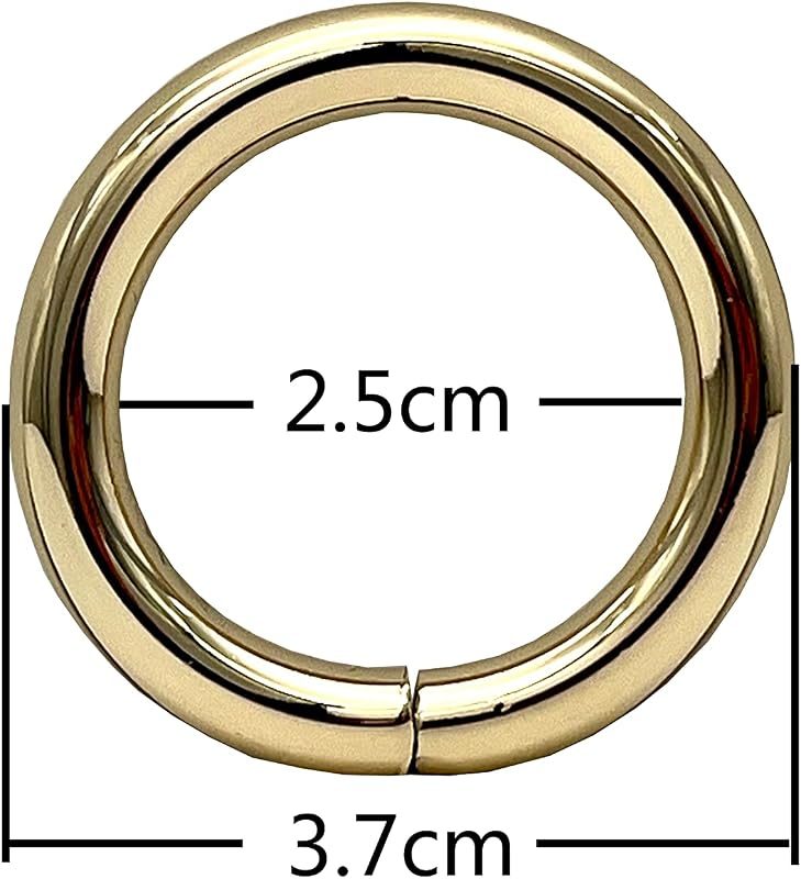 Round O Ring / Iron for Buckle Straps Bags Belt Purse Hardware Making,Bag Replacement Light Gold