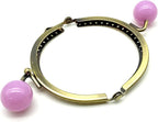 Half-Round Color-Ball Sew-In Kiss-Lock Purse Frame, 8.5 x 5 cm