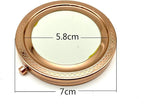Round Compact Mirror Blank with White Insert Lid and Engraved Rim, 2 3/4" (7 cm)
