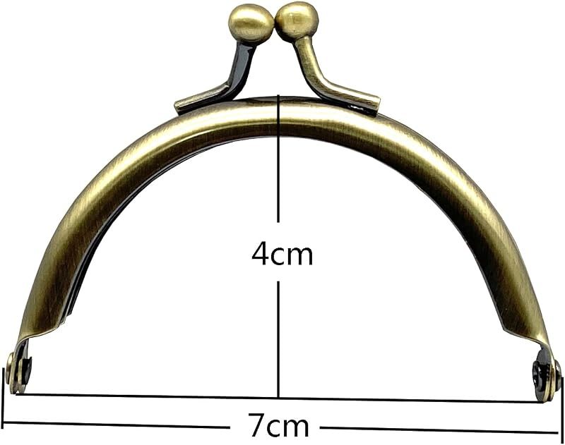 Half-Round Glue-In Kiss-Lock Purse Frame, 2 3/4" x 1 5/8" (7 x 4 cm)