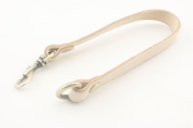 Genuine Leather Wristlet Strap with Lobster Clasp and D-Ring, 28 cm