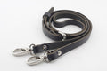 46.5" (118 cm) Adjustable genuine leather shoulder crossbody bag purse strap with hooks replacement black Nickel