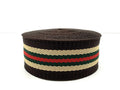 5 Yards of 1.5 inch stripe Webbing Ribbon by the yard strap replacement ( polyester-cotton blend )
