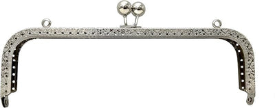 Rectangle Sew-In Kiss-Lock Purse Frame, 8" x 2 9/16" (20.5 x 6.5 cm) - with Chain Loops