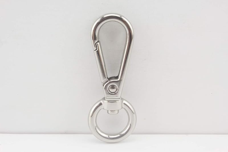 Pear Push-Gate Swivel Clasp, Round Eye (1/2")