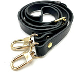 Adjustable Genuine Leather Crossbody Strap, 46 3/8" (118 cm) - Square-Top Push-Gate Hooks
