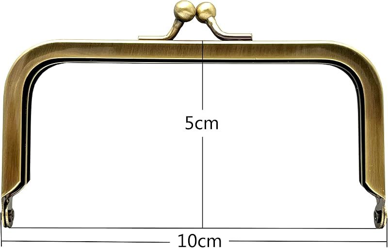 Rectangle Glue-In Kiss-Lock Purse Frame, 4" x 2" (10 x 5 cm)