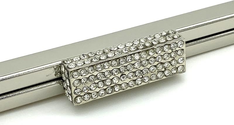 Rectangle Rhinestone Glue-In Kiss-Lock Purse Frame, 9 1/2" x 3" (24 x 7.5 cm)