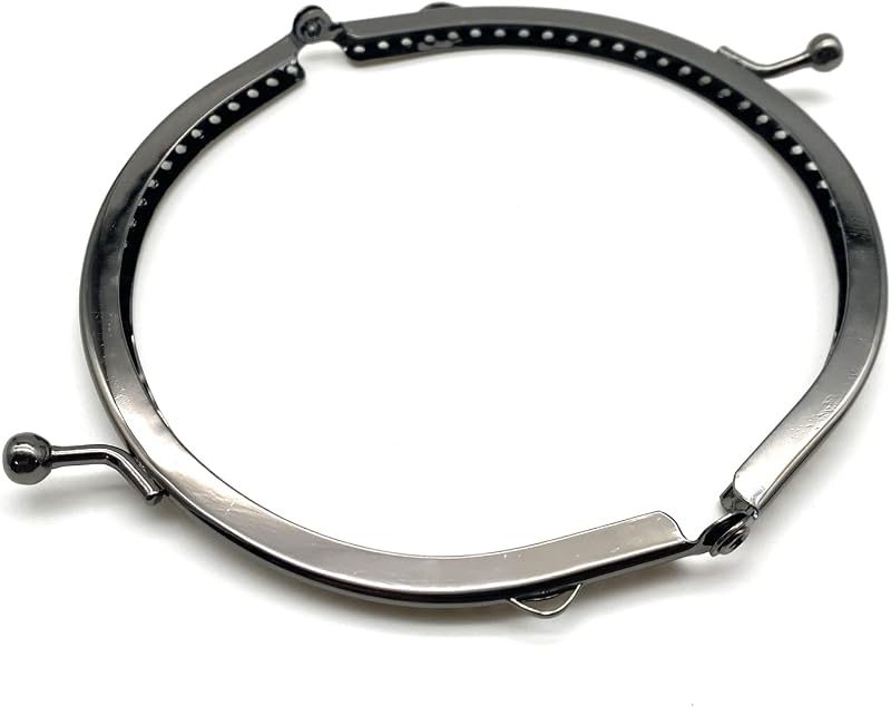 Half-Round Sew-In Kiss-Lock Purse Frame, 4" x 2 3/16" (10 x 5.5 cm) - 6mm Ball Clasp