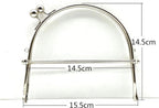 Sew-In Kiss-Lock Purse Frame with Handle, 6 1/8" x 5 3/4" (15.5 x 14.5 cm)