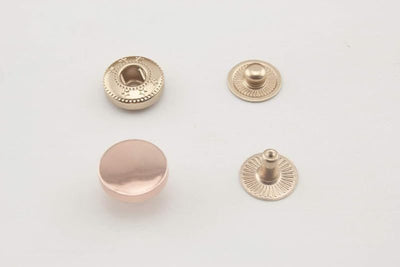 Zinc Alloy Flat top Cap snap Fastener Buttons Washable Press Stud for Sewing Leather Craft Clothing / Rose Golden - 3/8" (10 mm)