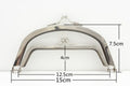 Half-Round Double-Pocket Glue-In Kiss-Lock Purse Frame with Handles, 6" (15 cm)