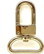Square-Top Push-Gate Swivel Snap Hook, D-Ring Eye