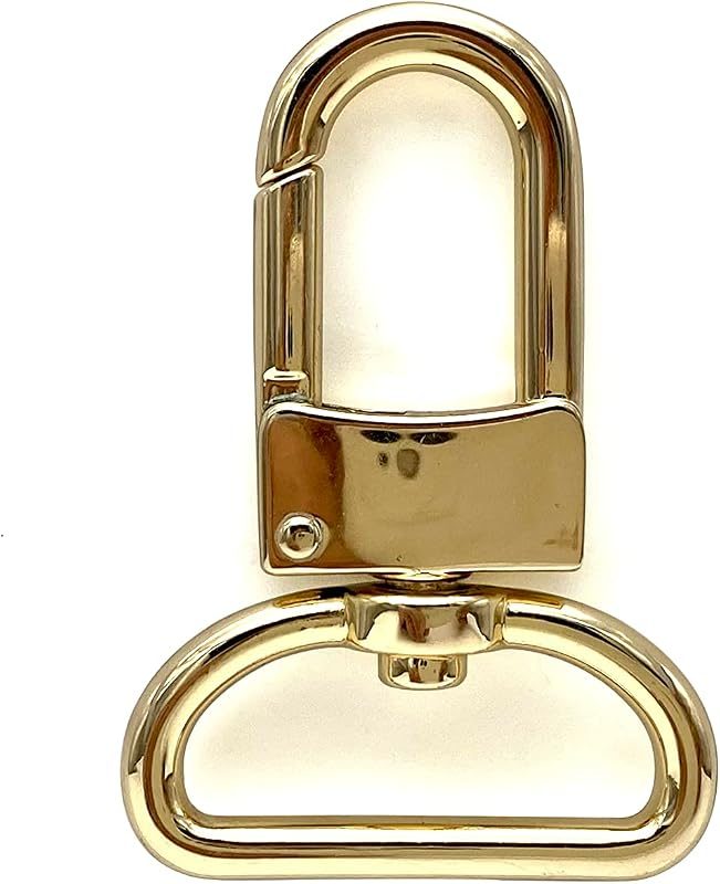 Square-Top Push-Gate Swivel Snap Hook, D-Ring Eye