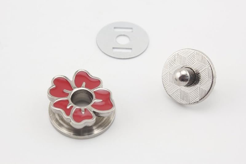 Flower and Round Shape Magnetic Snaps Bag Button Purse Magnetic Snaps Button, 1 Pieces per lot - Five-Petal Flower…