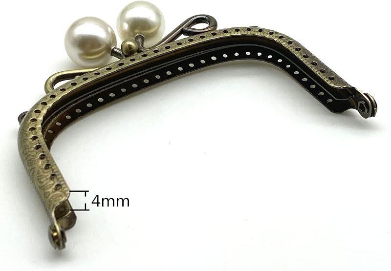 Rectangle Color-Ball Sew-In Kiss-Lock Purse Frame, 9 x 5 cm