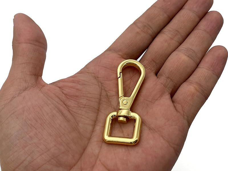 Push-Gate Swivel Snap Hook, Square Eye (1/2")