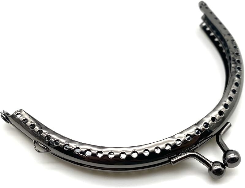 Half-Round Sew-In Kiss-Lock Purse Frame, 4" x 2 3/16" (10 x 5.5 cm) - 6mm Ball Clasp