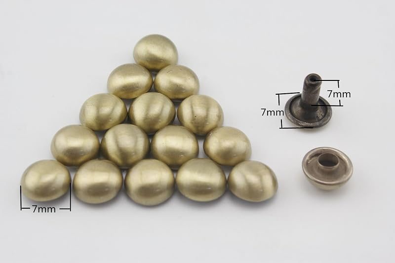 Dome Riveted / Soild Brass Double Cap Rivet Studs Leather Rivet for Bag Making Clothing Shoes
