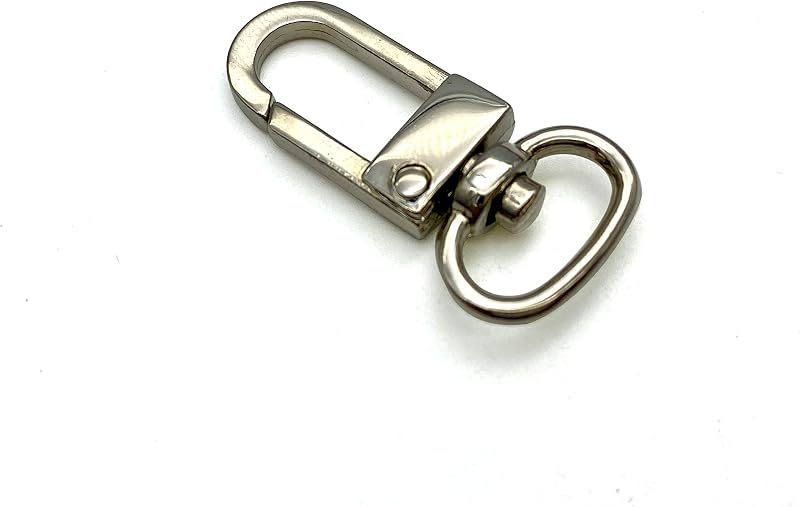 Square-Top Push-Gate Swivel Clasp, Oval Eye (1/2")