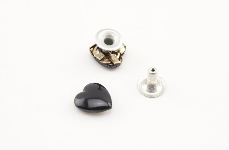 Heart Shape Riveted / Iron Double Cap, Purse Rivet Studs for Leather Bag Making Clothing Shoes