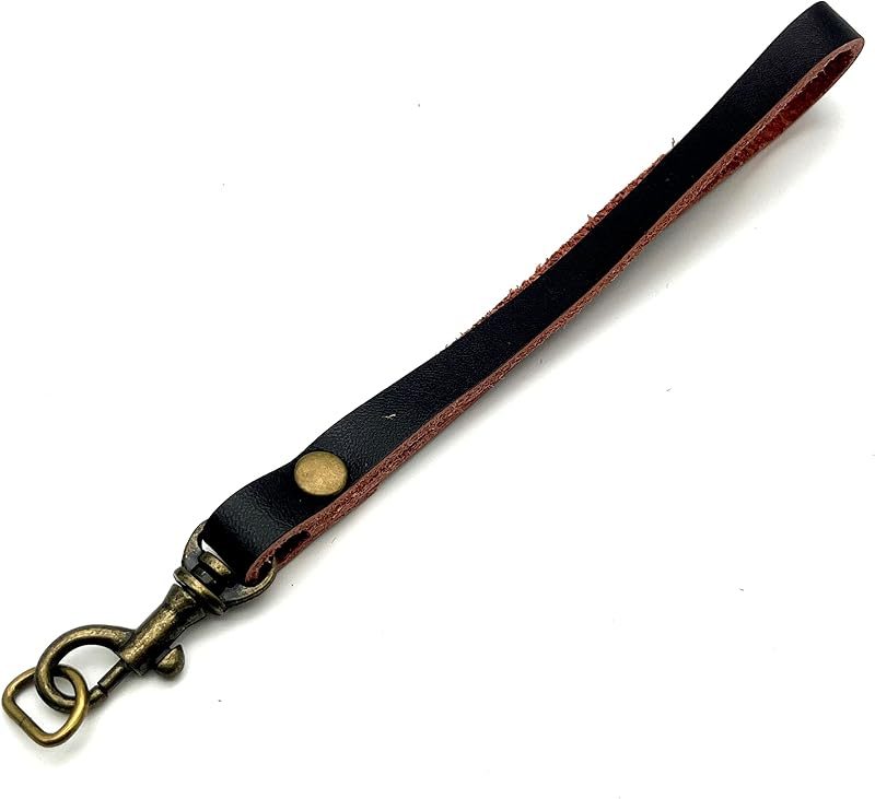 Genuine Leather Wristlet Strap Wrist Straps Handle with Lobster Clasp and D Ring for Key fob Replacement