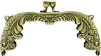 Vintage Embossed Screw-In Kiss-Lock Purse Frame, 5" x 2 3/16" (12.5 x 5.5 cm) - Openwork Leaf