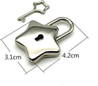 Bag Purse Clutch Padlock with Key Star Shape zinc alloying for Jewelry Necklace Charm Box Making hardware1.22 X