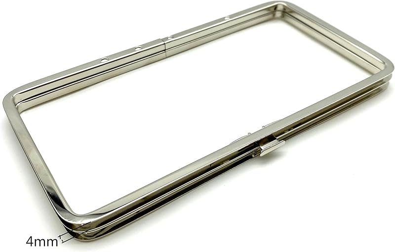 Rectangle Glue-In Kiss-Lock Purse Frame, 7" x 3 3/4" (18 x 9.5 cm)