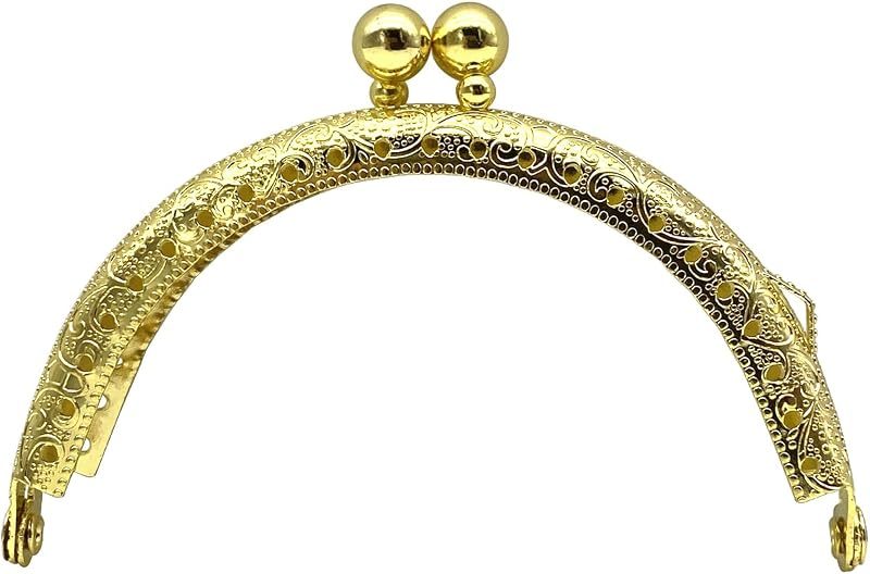 Half-Round Sew-In Kiss-Lock Purse Frame, 3 3/8" x 1 3/4" (8.5 x 4.5 cm)