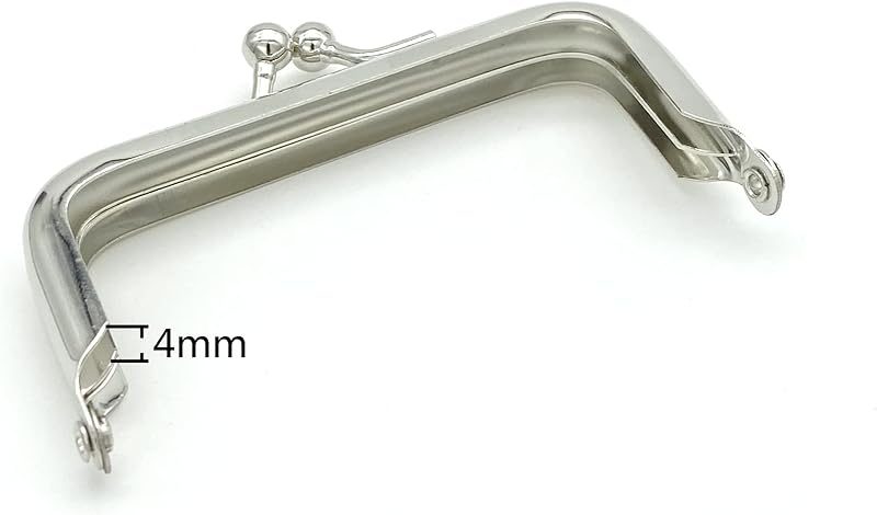 Glue-In Kiss-Lock Purse Frame, 3" x 1 5/8" (7.5 x 4 cm) - 6mm Ball Clasp