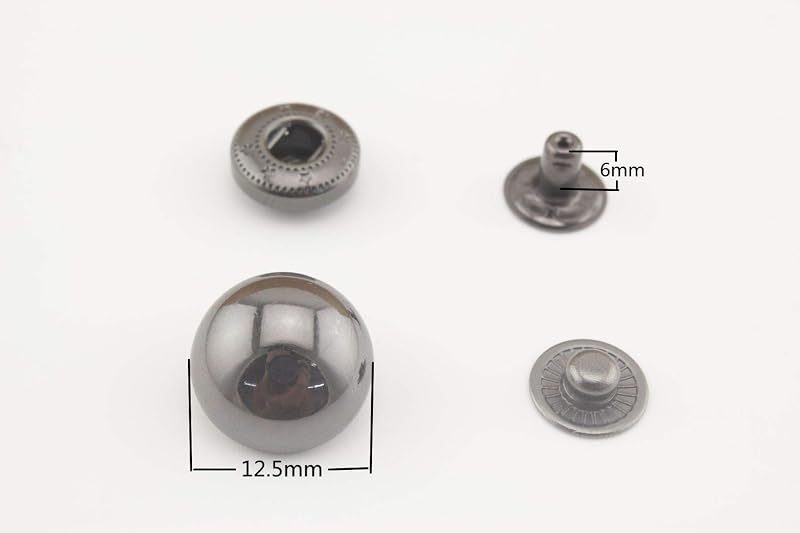 Solid Brass Dome-Top Snap Fastener Button Caps