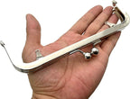 Rectangle Glue-In Kiss-Lock Purse Frame, 7" x 2" (18 x 5 cm) - Heavy, 11mm Balls, with Chain Loops