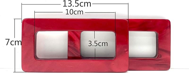 Resin Rectangle Oblong Cut Out Grommet Bag Purse Clutch Handles for Bag Purse Making Replacement 5 5/16" x 2