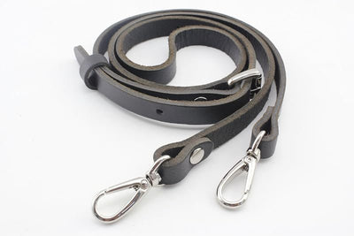 Adjustable Genuine Leather Crossbody Strap, 46 3/8" (118 cm) - Round-Eye Push-Gate Hooks