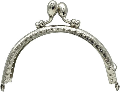 Half-Round Olive-Clasp Sew-In Kiss-Lock Purse Frame, 3 3/4" x 2 3/16" (9.5 x 5.5 cm)