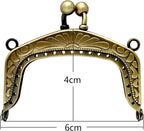 Rectangle Vintage Embossed Sew-In Kiss-Lock Purse Frame, 6 x 4 cm