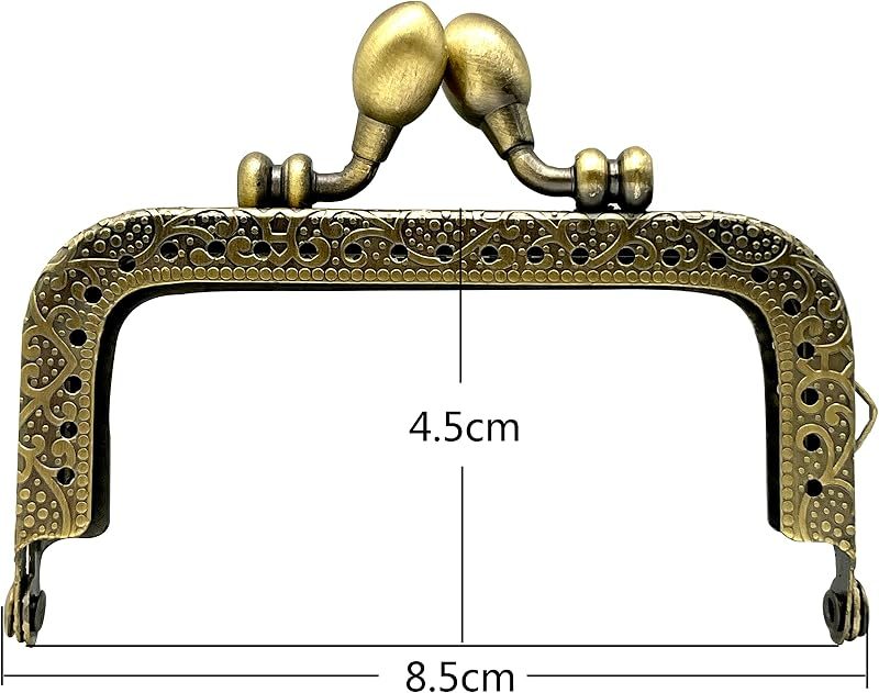 Rectangle Sew-In Kiss-Lock Purse Frame, 8.5 x 4.5 cm