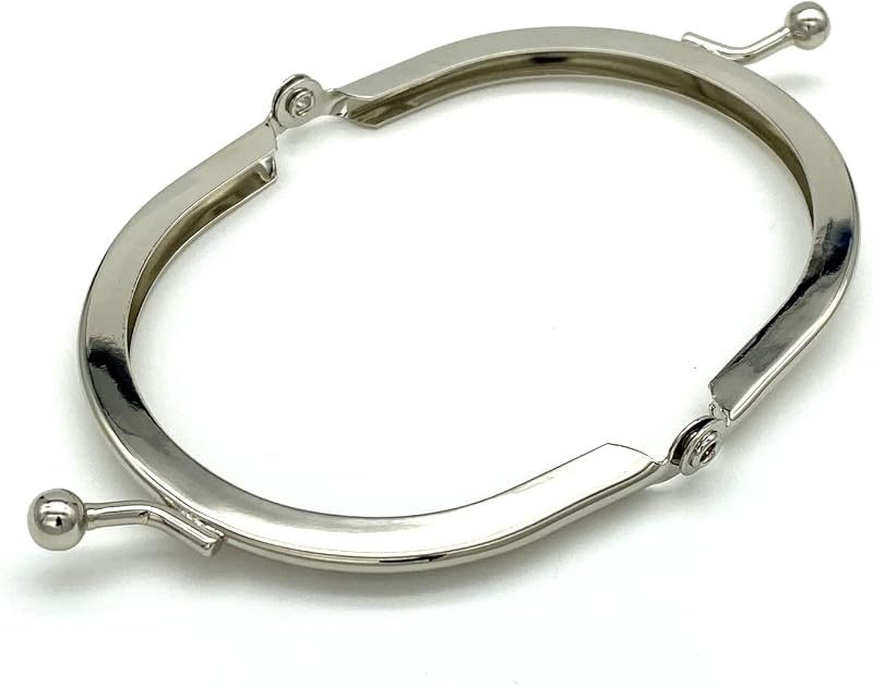 Half-Round Glue-In Kiss-Lock Purse Frame, 3" x 2" (7.5 x 5 cm)