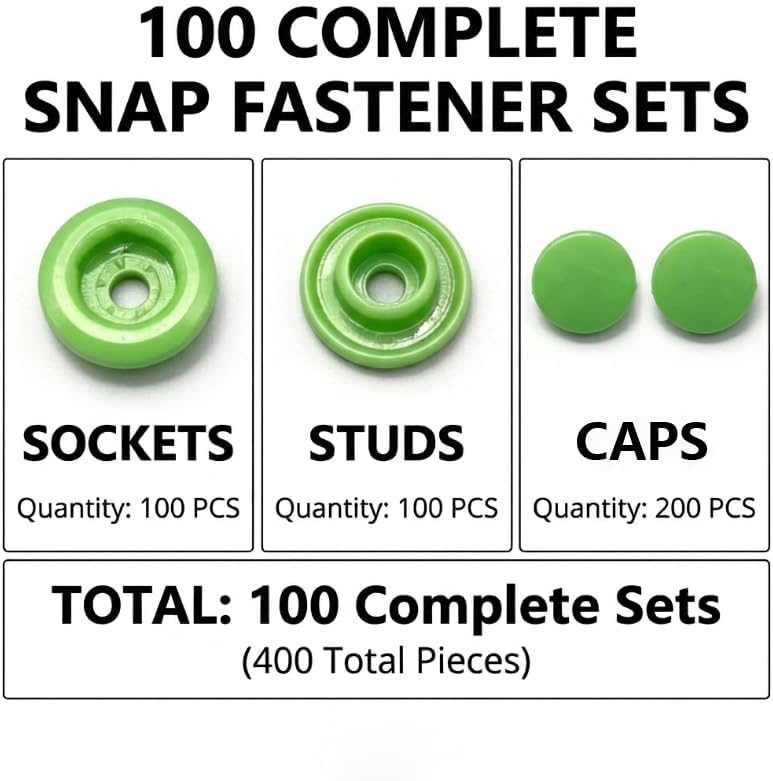 Plastic snap Fastener Buttons Washable Press Stud for Sewing Leather Craft Clothing 1/2" (12 mm)