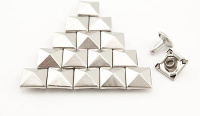 Pyramid Rivet / Double Cap, Purse Rivets Studs Spots for Leather Bag Making Clothing Shoes - Pyramid Stud Backs, Solid Brass - 3/8" (10 mm x 10 mm)