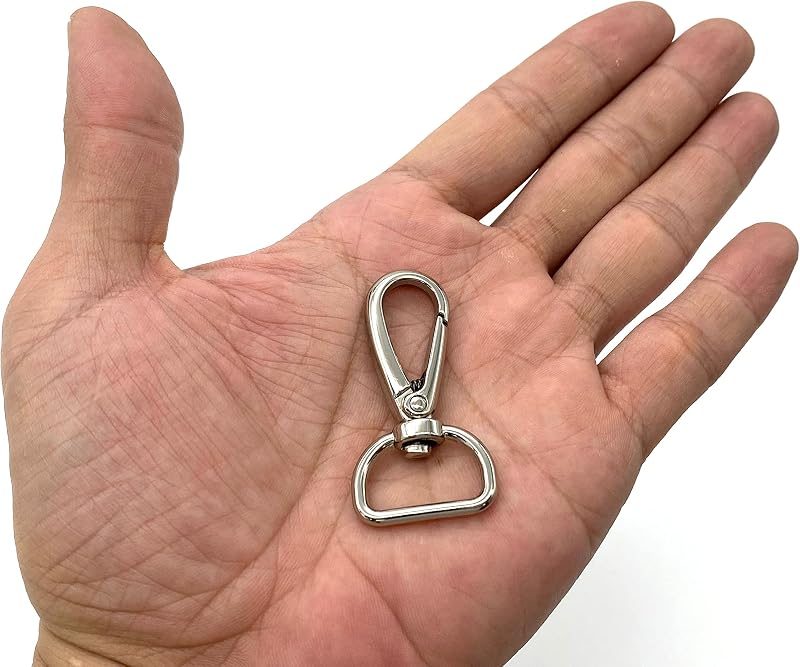 Push-Gate Swivel Snap Hook, D Eye (3/4", 4.6cm)