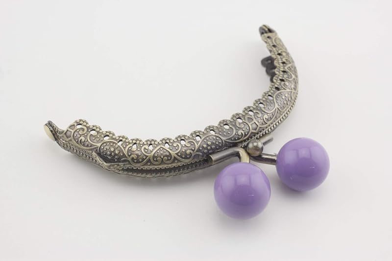 Half-Round Color-Ball Sew-In Kiss-Lock Purse Frame, 9 x 4 cm