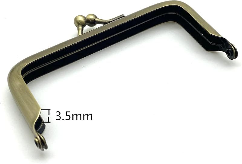 Rectangle Glue-In Kiss-Lock Purse Frame, 3 1/2" x 1 3/4" (9 x 4.5 cm)