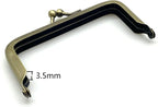 Rectangle Glue-In Kiss-Lock Purse Frame, 3 1/2" x 1 3/4" (9 x 4.5 cm)