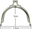 Half-Round Glue-In Kiss-Lock Purse Frame, 3" x 2" (7.5 x 5 cm)