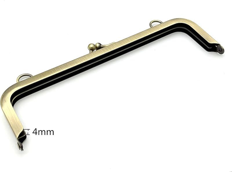 Rectangle Glue-In Kiss-Lock Purse Frame, 7 1/2" x 2 3/16" (19 x 5.5 cm)