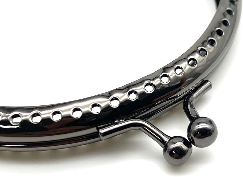 Half-Round Sew-In Kiss-Lock Purse Frame, 4" x 2 3/16" (10 x 5.5 cm) - 6mm Ball Clasp